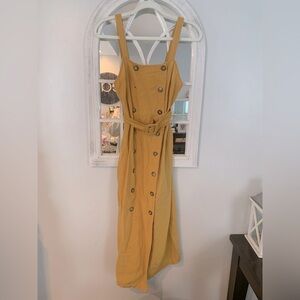 TopShop- Elegant Mustard Button-Down Dress